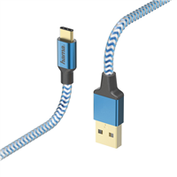 Hama kábel Reflective USB-C 2.0 typ A - typ C, 1,5 m, modrá