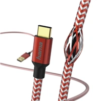 Hama kábel Reflective USB-C 2.0 typ A - typ C, 1,5 m, červená