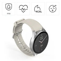 Hama 8900, smart hodinky, GPS, AMOLED 1,32", funkcia telefonovania, Alexa, béžové/strieborné