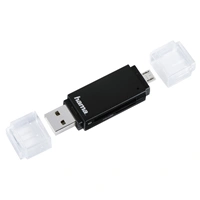 Hama USB 2.0 OTG čítačka kariet Basic, SD/microSD, čierna