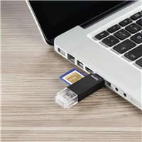 Hama USB 2.0 OTG čítačka kariet Basic, SD/microSD, čierna