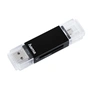 Hama USB 2.0 OTG čítačka kariet Basic, SD/microSD, čierna