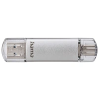 Hama Flash Pen Laeta, USB-C/USB-A 3.1, 256 GB, 40 MB/s, strieborný