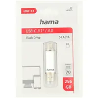 Hama Flash Pen Laeta, USB-C/USB-A 3.1, 256 GB, 40 MB/s, strieborný