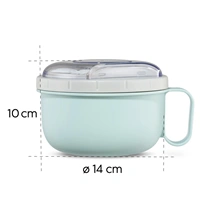 Xavax To Go nádoba na desiatu/obed, s príborom, vhodná do mikrovlnky, 1100 ml, pastelová modrá/šedá