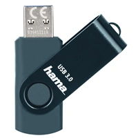Hama USB 3.0 Flash Drive Rotate, 32 GB, 70 MB/s, petrolejová modrá