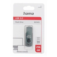 Hama USB 3.0 Flash Drive Rotate, 256 GB, 70 MB/s, petrolejová modrá
