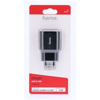 Hama dvojit sieov USB nabjaka, 2,4 A, ierna