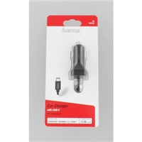 Hama nabíjačka do vozidla s káblom, USB typ C (USB-C), 2,4 A, blister