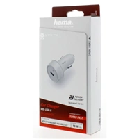 Hama rýchla USB nabíjačka do vozidla, USB-C, Quick Charge 3.0 / Power Delivery, 18 W, biela