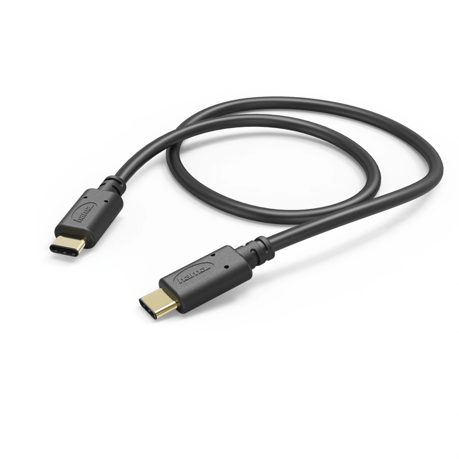 Hama kábel USB-C 2.0 typ C vidlica - C vidlica, 1 m, čierny