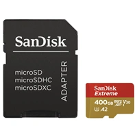 SanDisk Extreme micro SDXC 400 GB 160 MB/s A2 C10 V30  UHS-I U3, adapter