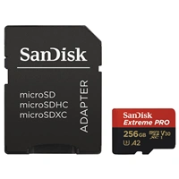 SanDisk Extreme Pro microSDXC 256 GB  170 MB/s A2 C10 V30 UHS-I U3, adapter