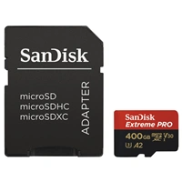 SanDisk Extreme Pro microSDXC 400 GB  170 MB/s A2 C10 V30 UHS-I U3, adapter