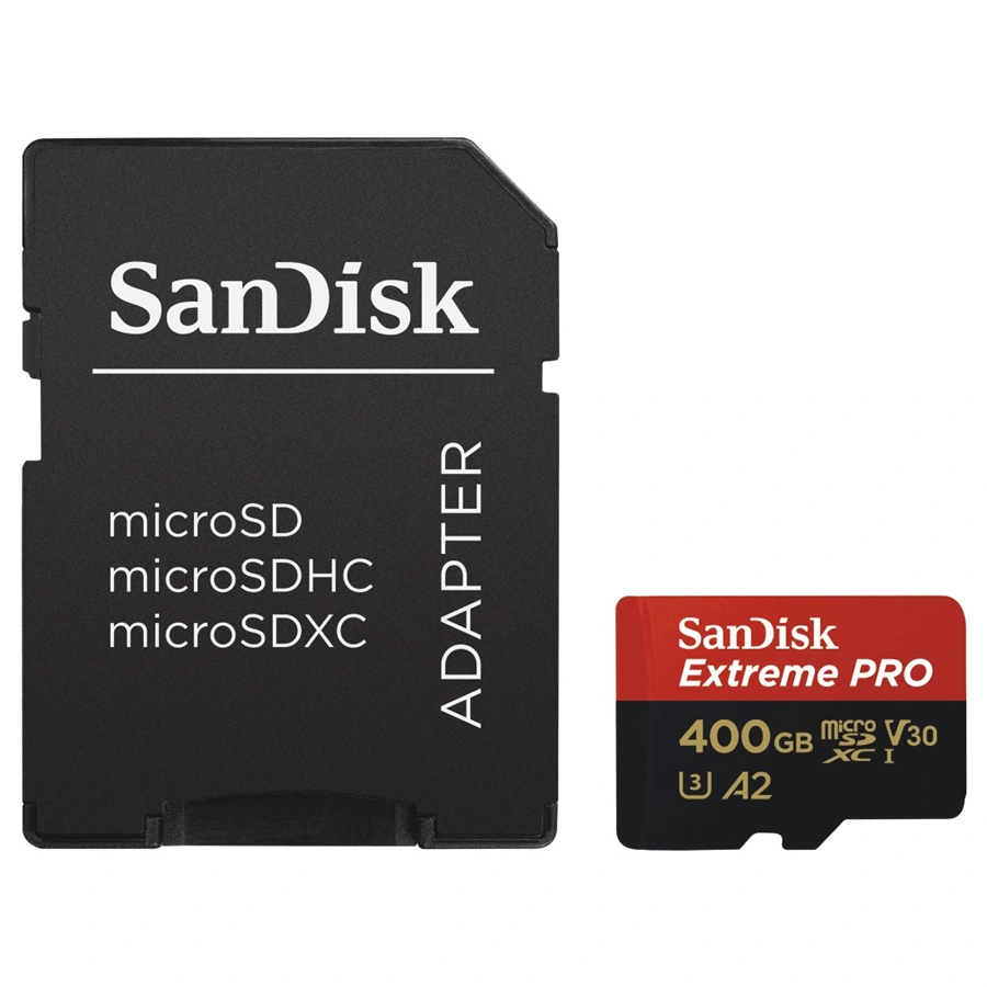 SanDisk Extreme Pro microSDXC 400 GB  170 MB/s A2 C10 V30 UHS-I U3, adapter