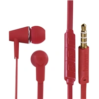 Hama slúchadlá s mikrofónom Joy, štuple, regulácia hlasitosti, červené