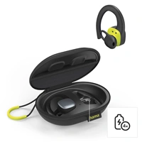 Hama Bluetooth slúchadlá Spirit Athletics s klipom, kôstky, nabíjacie puzdro, čierne