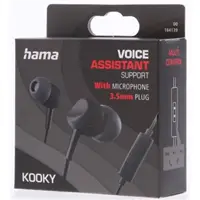 Hama slúchadlá s mikrofónom Kooky, štuple, čierne