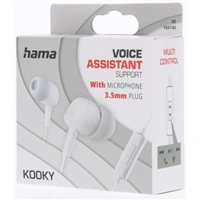 Hama slúchadlá s mikrofónom Kooky, štuple, biele