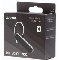 Hama MyVoice700, Bluetooth Headset mono, pre 2 zariadenia, hlasový asistent (Siri, Google)