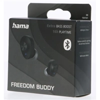 Hama Bluetooth slúchadlá Freedom Buddy, štuple, nabíjacie puzdro, čierna
