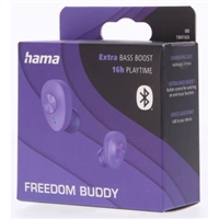 Hama Bluetooth slúchadlá Freedom Buddy, štuple, nabíjacie puzdro, fialové
