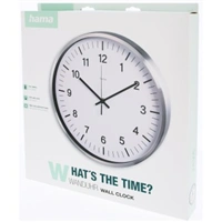 Hama Java, nástenné hodiny, riadené rádiovým signálom, 35 cm, strieborné