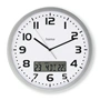 Hama Moorea, nástenné hodiny riadené rádiovým signálom, s dátumom a teplotou, 30 cm, strieborné