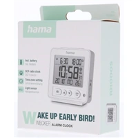 Hama Rhodes, digitálny budík, riadený rádiovým signálom, biely