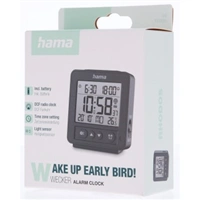 Hama Rhodes, digitálny budík, riadený rádiovým signálom, čierny