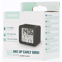 Hama Cube, digitálny budík, riadený rádiovým signálom, čierny