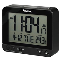 Hama RC 550, digitálny budík riadený rádiovým signálom, s automatickým podsvietením displeja, čierny