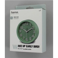 Hama Retro budík, okrúhly, priemer 12 cm, tichý chod, zelený