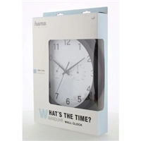 Hama Pure Plus, nástenné hodiny s teplomerom/vlhkomerom, 25 cm, tichý chod