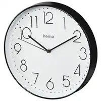 Hama Elegance nástenné hodiny, priemer 30 cm, tichý chod, biele/čierne