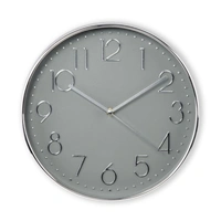 Hama Elegance nástenné hodiny, priemer 30 cm, tichý chod, strieborné/šedé