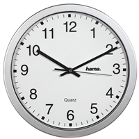Hama CWA100, nástenné hodiny, priemer 30 cm, strieborné