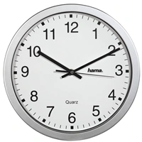 Hama CWA100, nástenné hodiny, priemer 30 cm, strieborné