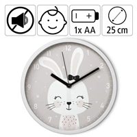 Hama Lovely Bunny, detsk nstenn hodiny, priemer 25 cm, tich chod (rozbalen)