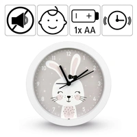 Hama Lovely Bunny, detsk stoln hodiny s funkciou budenia, priemer 16 cm, tich chod