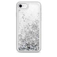 White Diamonds Sparkle, kryt pre Apple iPhone 6/6s/7/8/SE 2020/SE 2022, strieborné hviezdičky