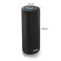 Hama Pipe 3.0, Bluetooth reproduktor, vode odolný podľa IPX5, 24 W, 10 svetelných režimov, čierny