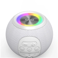 Hama Ball, Bluetooth reproduktor, 5 W, LED podsvietenie, AUX-in, USB-A, microSD slot, biely