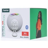 Hama Ball, Bluetooth reproduktor, 5 W, LED podsvietenie, AUX-in, USB-A, microSD slot, biely