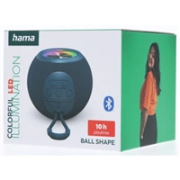 Hama Ball, Bluetooth reproduktor, 5 W, LED podsvietenie, AUX-in, USB-A, microSD slot, modrý