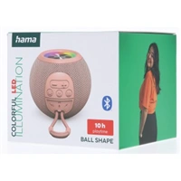 Hama Ball, Bluetooth reproduktor, 5 W, LED podsvietenie, AUX-in, USB-A, microSD slot, ružový