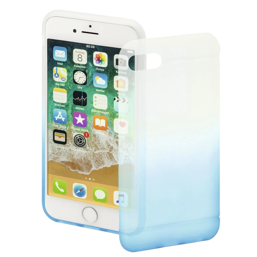 Hama Colorful, kryt pre Apple iPhone 7/8/SE 2020, priehľadný/modrý