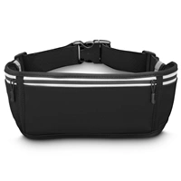 Hama športová bedrová taštička na mobil a drobnosti, reflexné prvky, čierna