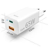 Hama set USB nabíjačka GaN, USB-C/USB-A, PD 65 W, USB-C kábel 2 m