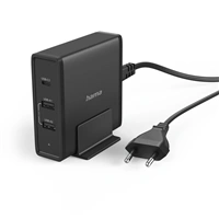 Hama rýchla stolná USB nabíjačka, 1x USB-C, 2x USB-A, PD 65 W